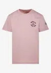 Moncler T-shirt With Embroidery In Pink