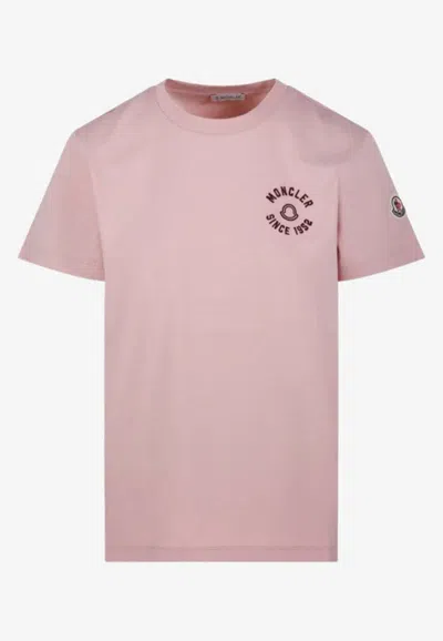 MONCLER LOGO EMBROIDERED CREWNECK T-SHIRT