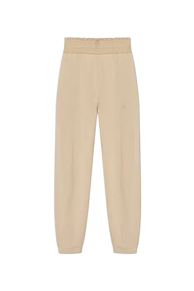 Moncler Embroidered Logo Cotton Sweatpants Beige