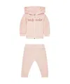 Moncler Logo-embroidered Fleece Tracksuit In Pink