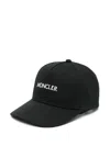 Moncler Logo-embroidered Gabardine Cap In Black