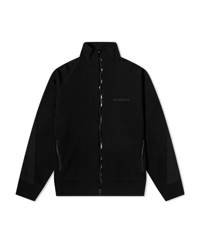 Moncler Logo-embroidered High-neck Jacket In Black