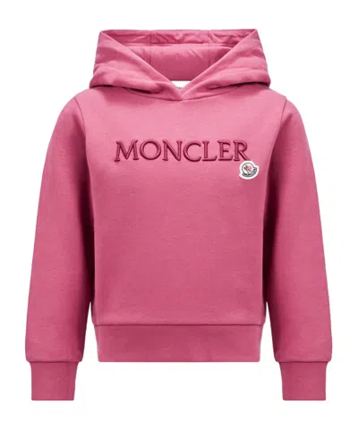 Moncler Logo-embroidered Hoodie In Red