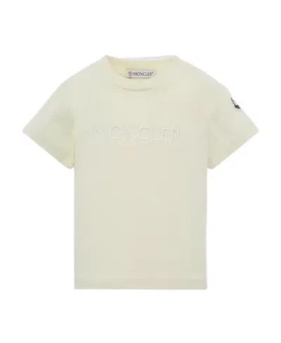 Moncler Logo-embroidered Jersey T-shirt In Yellow