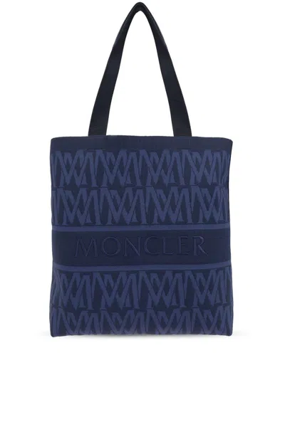 MONCLER LOGO EMBROIDERED KNIT TOTE