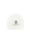 Moncler Logo-embroidered Knitted Beanie In White