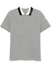 Moncler Logo-embroidered Piquet Polo Shirt In Grey