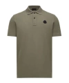 Moncler Logo Cotton Piquet Polo Shirt In Green