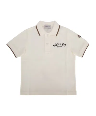 Moncler Logo-embroidered Polo Shirt In White