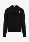 Moncler Crew Neck Cotton Sweatshirt In Black