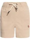 Moncler Mid-rise Straight-leg Shorts In Neutrals
