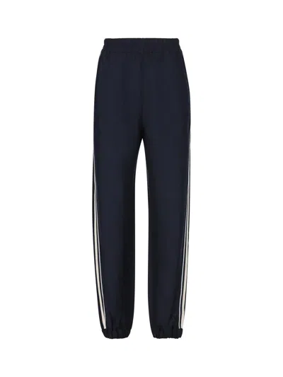 Moncler Woman Dark Blue Viscose Joggers