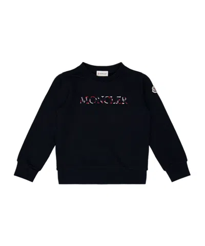 Moncler Kids' Logo-embroidered Sweatshirt In Black