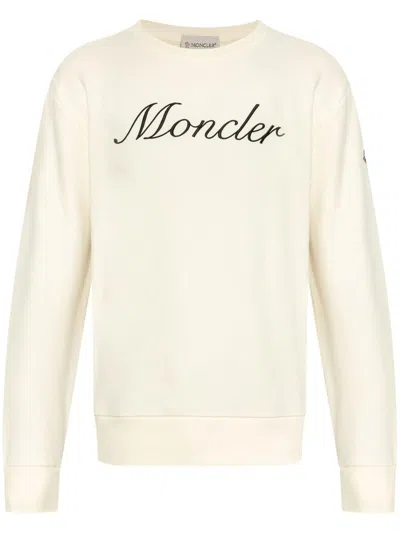 【送料&関税込】Moncler Beige Cotton Sweatshirt Light Beige Logo Patch Cotton Sweatshirt - Sweatshirts for
