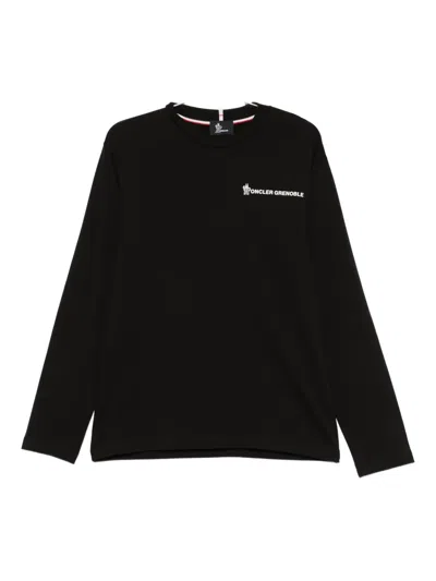 Moncler Logo-embroidered Sweatshirt In Black