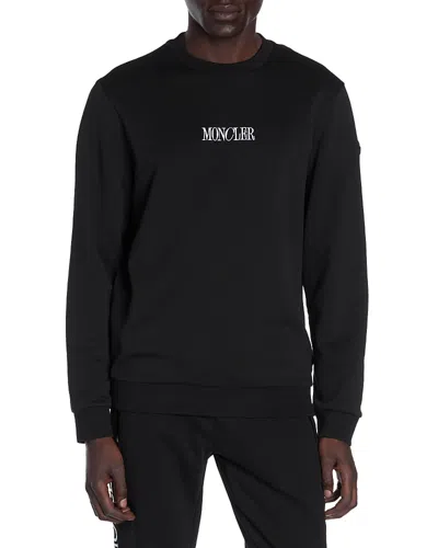 Moncler Logo Embroidered Sweatshirt In Black