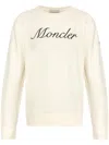 Moncler Embroidered Logo Sweatshirt In Neutrals