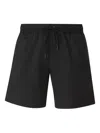 Moncler Logo-embroidered Swim Shorts In Black