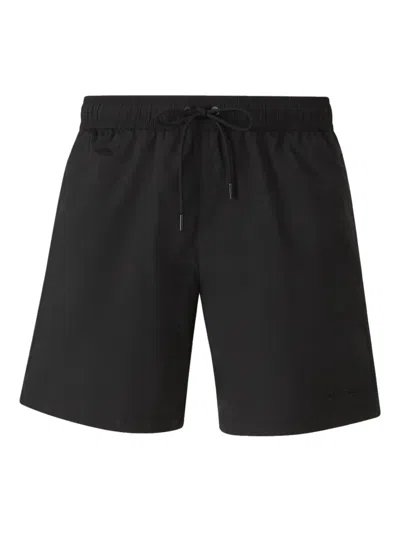 Moncler Logo-embroidered Swim Shorts In Black