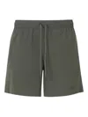 Moncler Logo-embroidered Swim Shorts In Green