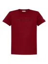 Moncler Short-sleeve Logo Tee In Burgundy
