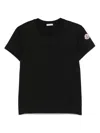 Moncler Logo-embroidered T-shirt In Black