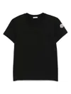 Moncler Logo-embroidered T-shirt In Black