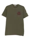 Moncler Logo Patch Crew Neck T-shirt In Green