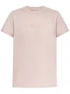 Moncler Logo Cotton T Shirt In Pink