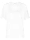 Moncler Logo-embroidered T-shirt In Weiss
