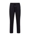 Moncler Logo-embroidered Tapered Trousers In Black