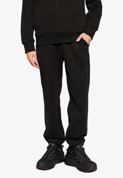Moncler Logo-embroidered Track Pants In Black