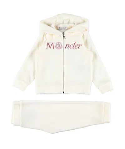 Moncler Logo-embroidered Tracksuit In White