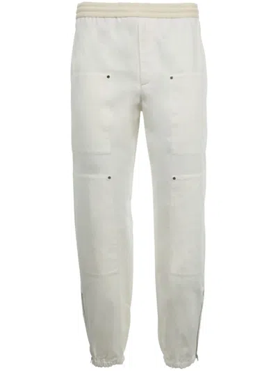 MONCLER LOGO-EMBROIDERED TROUSERS