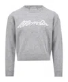 Moncler Logo-embroidered Virgin Wool Jumper In Gray