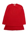 Moncler Logo-embroidered Virgin-wool Knitted Dress In Red