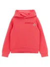 Moncler Logo Embroidery Hoodie In Pink