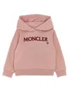 Moncler Logo Embroidery Hoodie In Pink