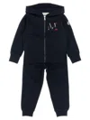 Moncler Logo Embroidery Sweatshirt + Joggers In Blue
