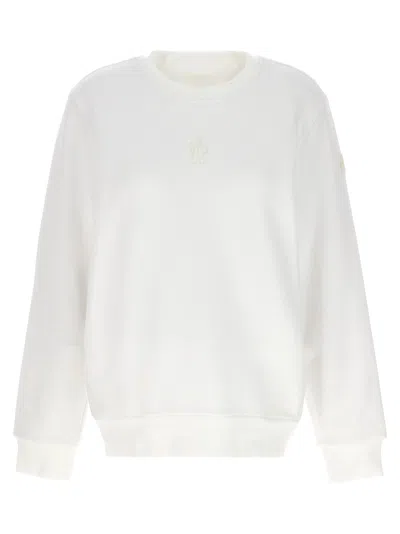 Moncler Logo Embroidery Sweatshirt In White
