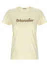 Moncler Logo Embroidery T-shirt In White