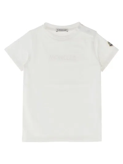 Moncler Babies' Logo Embroidery T-shirt In White