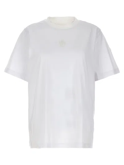 Moncler Logo Embroidery T-shirt In White