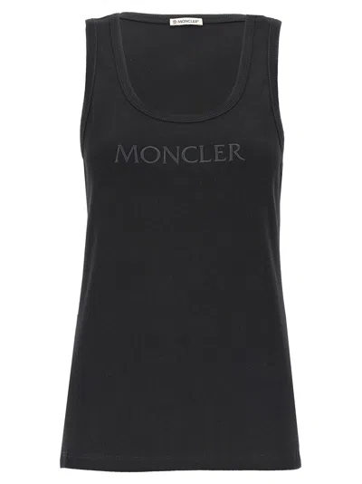 Moncler Logo Embroidery Tank Top Tops Black