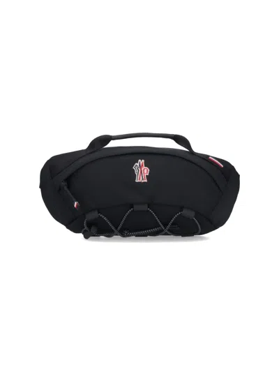 Moncler Logo Fanny Pack In Black  
