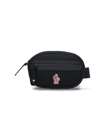 Moncler Logo Fanny Pack In Black