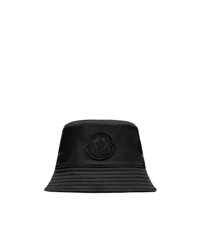 Moncler Satin Bucket Hat In Black
