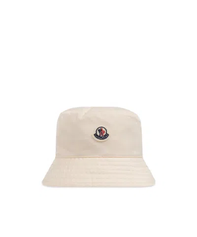 Moncler Logo-patch Bucket Hat In Nude