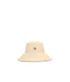 Moncler Logo Patch Woven Hat In Nude