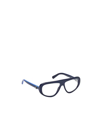 Moncler Logo Flat Mirror In Blue